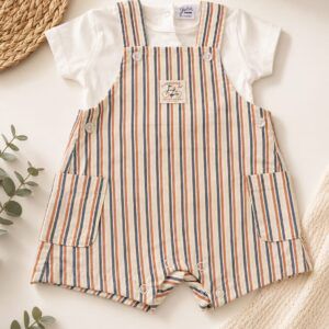 Conjunto bebé peto rayas multicolor