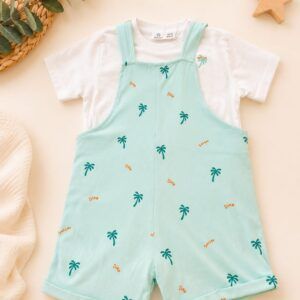 Conjunto bebé peto Palmeritas Mint