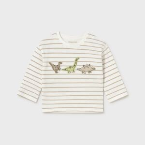 CAMISETA DE RAYAS CON DINOSAURIOS
